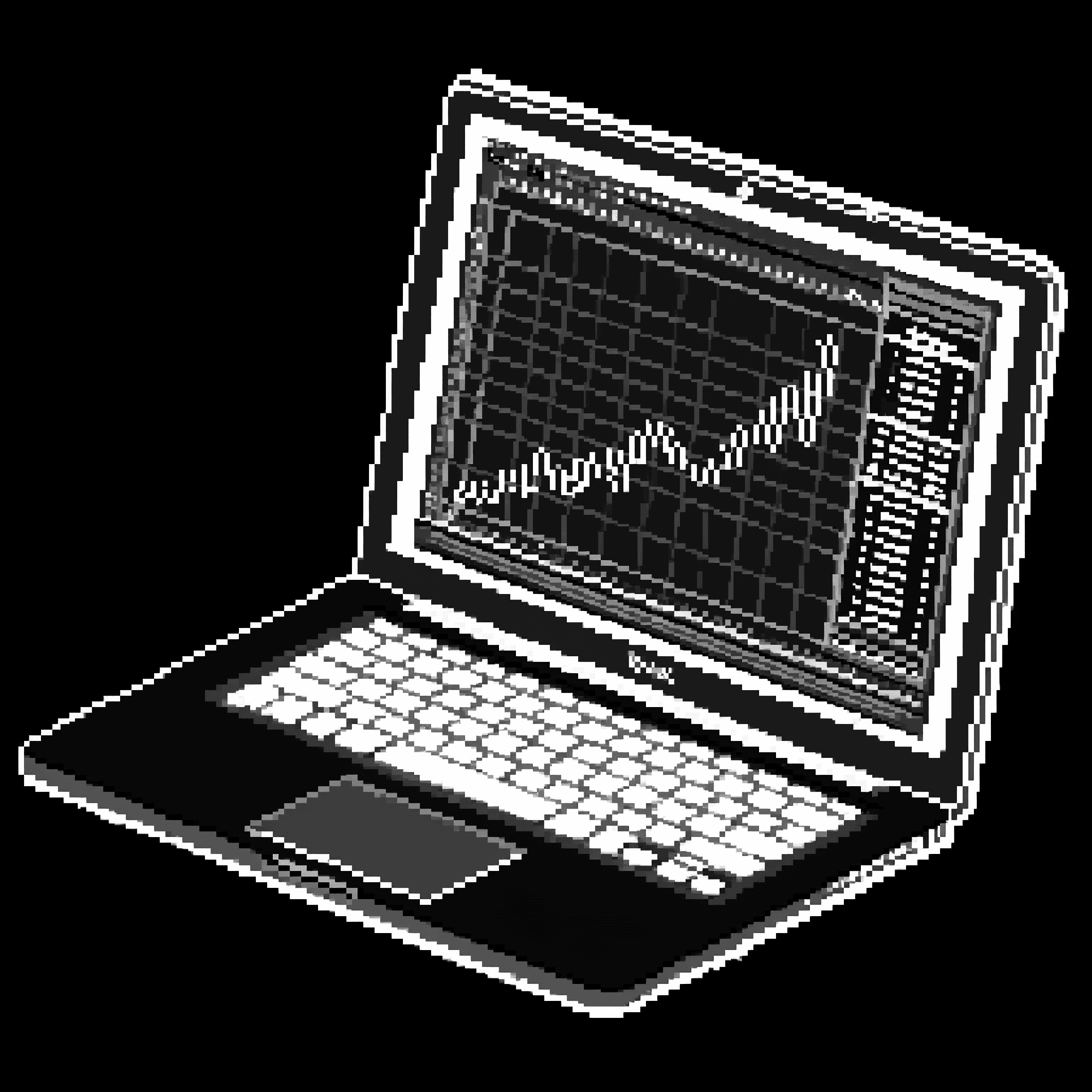 A laptop showing a chart